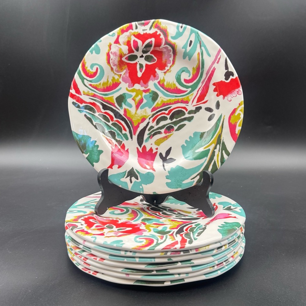 Tag Living Eden Melamine Plates 9” – Set of 8, 1 NWT, Others Like New